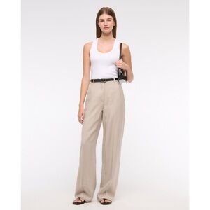 Abercrombie Fitch Womens Pants Size 2L Long Taupe Beige Straight Leg Trouser